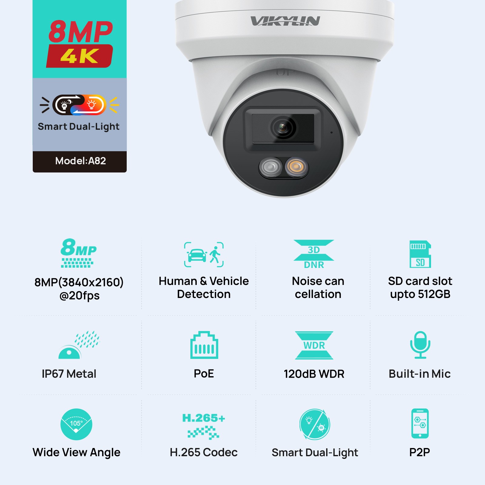 Home Security Service - VIKYLIN Kamera Keamanan IP 8MP 4K