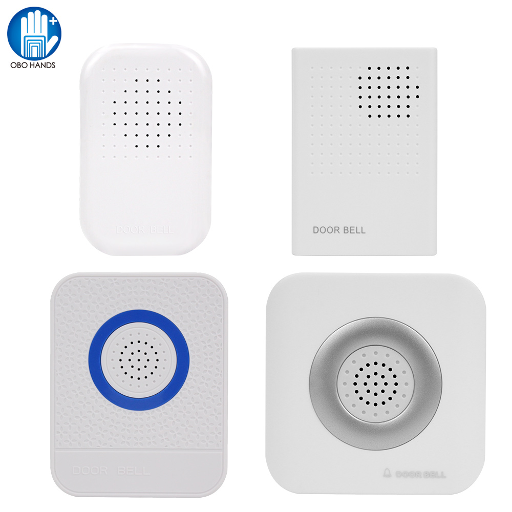 Home Security Ring System - 4 kabel bel pintu putih berkabel