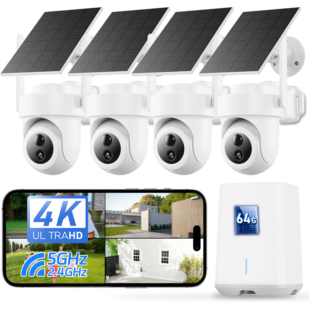 Home Security And Camera System - Sistem Kamera Surya 8MP 4K, Kit