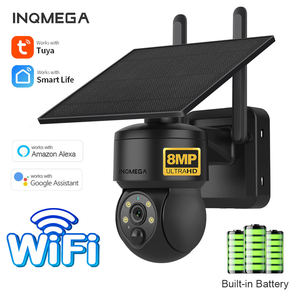 Home Security Wifi Camera - INQMEGA 8MP TUYA Kamera Surya Deteksi
