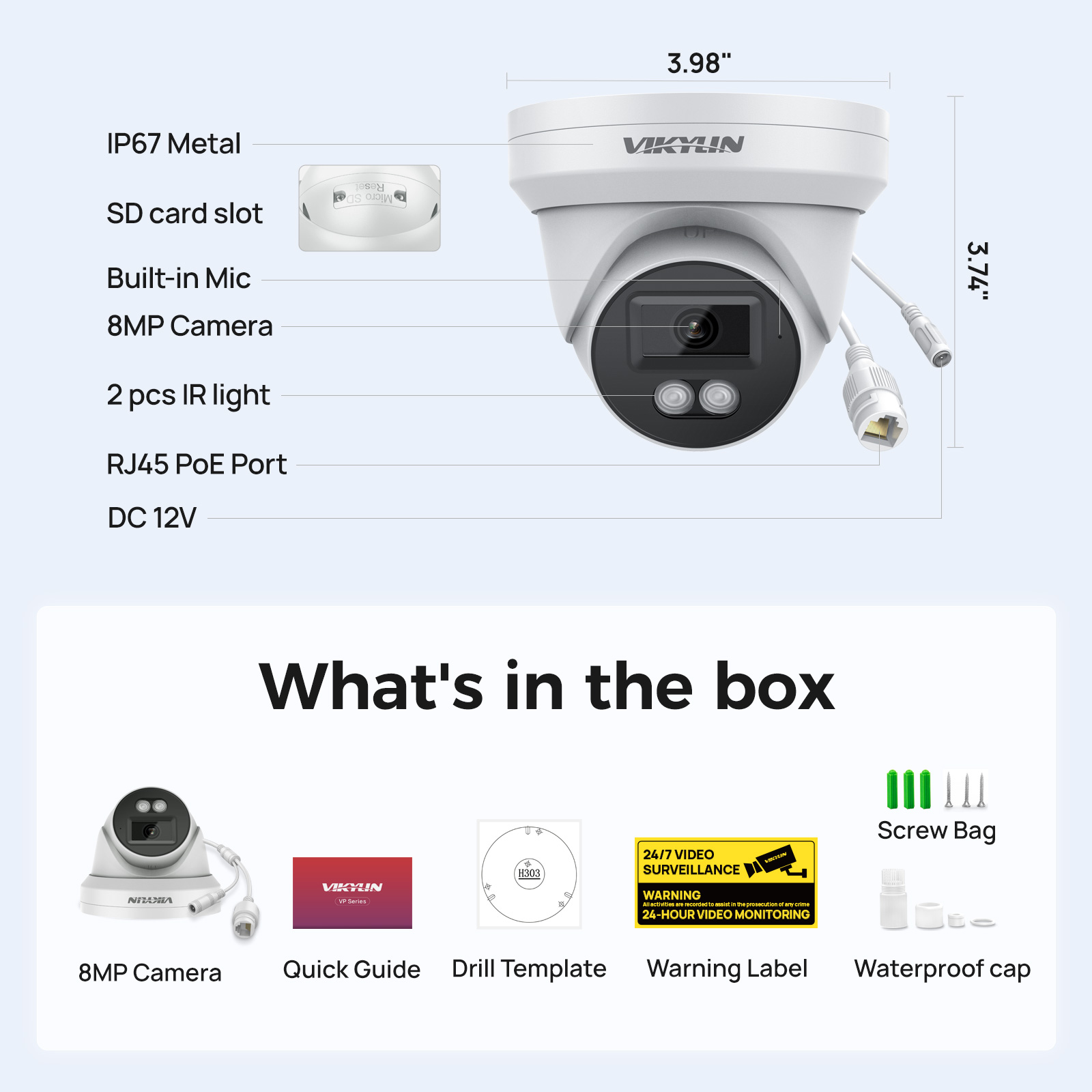 Home Security Service - VIKYLIN Kamera Keamanan IP HD 8MP