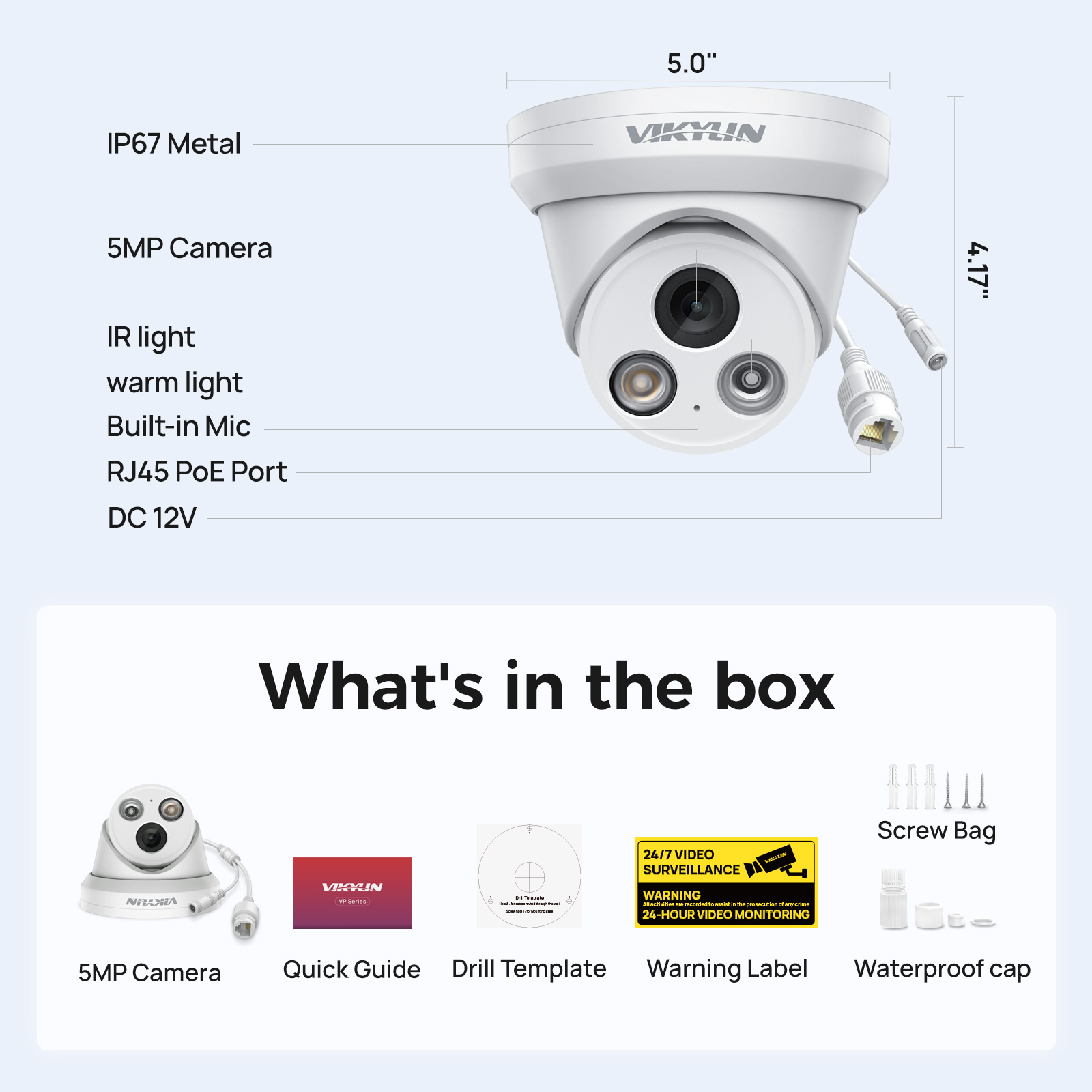 VIKYLIN Kamera IP Lampu Ganda  - Home Security Service ulasan dan harga