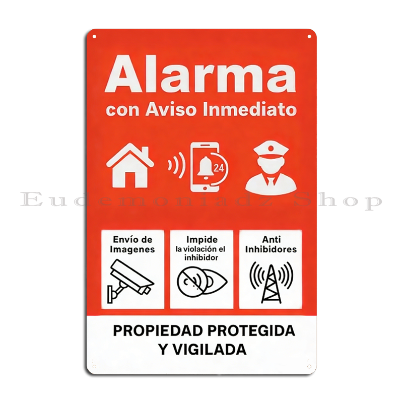 Plakat Logam Sistem Alarm 24 J - Home Security System ulasan dan harga