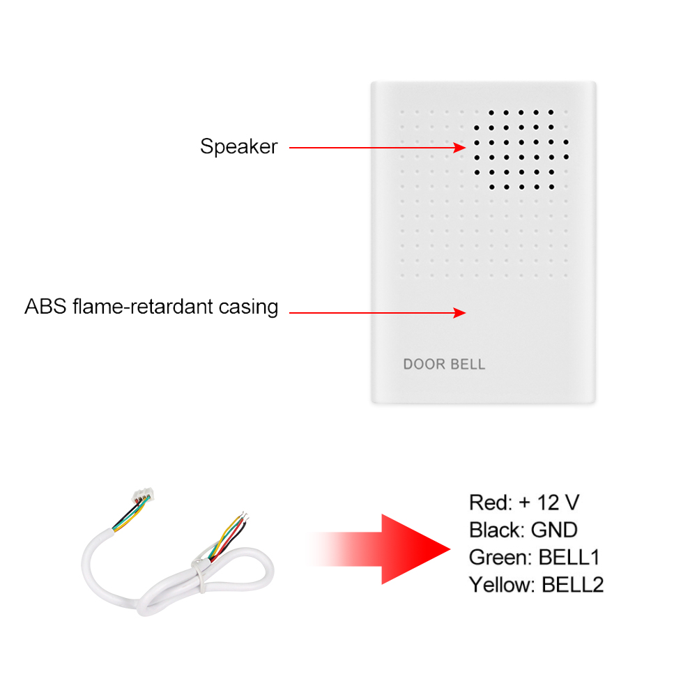 4 kabel bel pintu putih berkab - Home Security Ring System ulasan dan harga