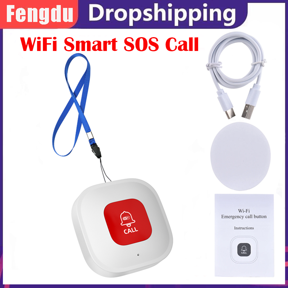 Tombol pintar WiFi Alarm darur - Home Security For Seniors ulasan dan harga